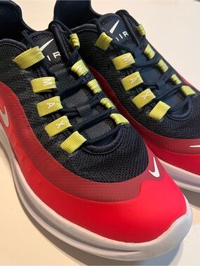 Nike Air Max Axis Youth 5.5Y Running Shoes Navy Red Lime Athletic Sneakers Sport